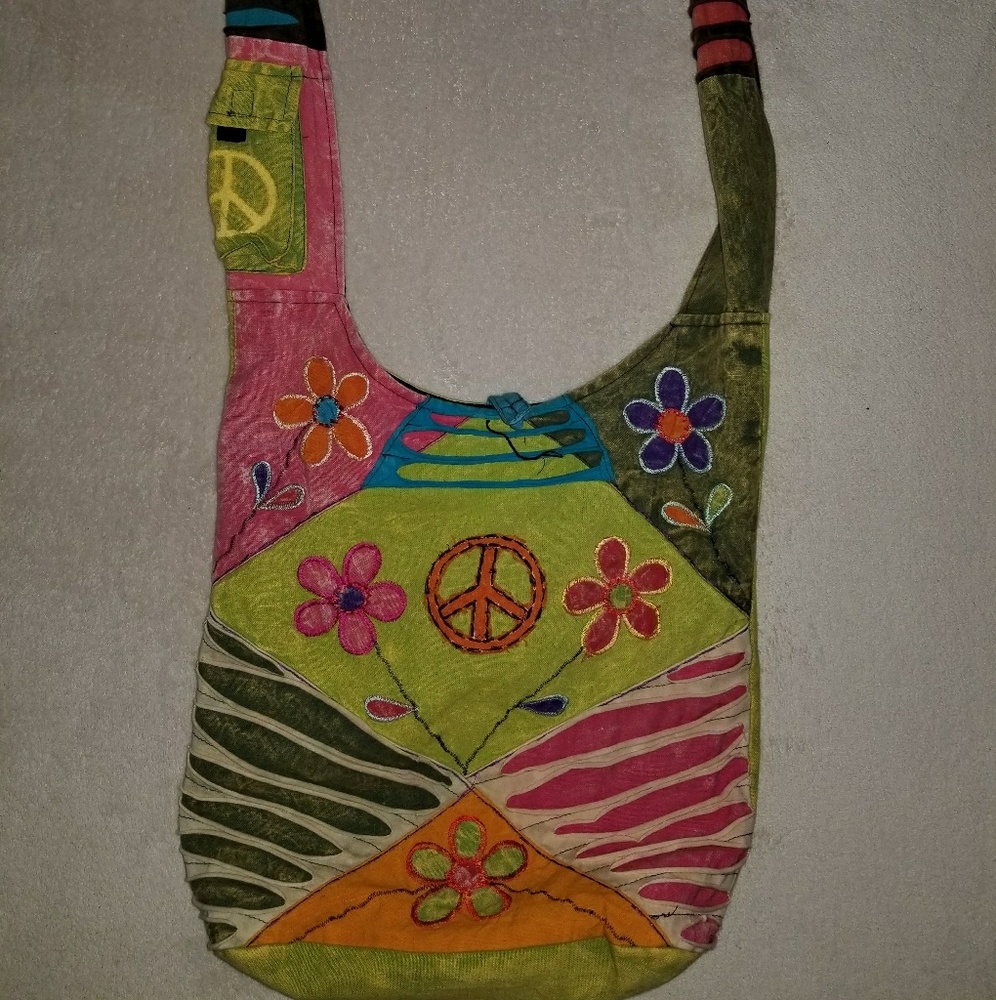 Cross Body Peace Hobo bag *LAST CHANCE